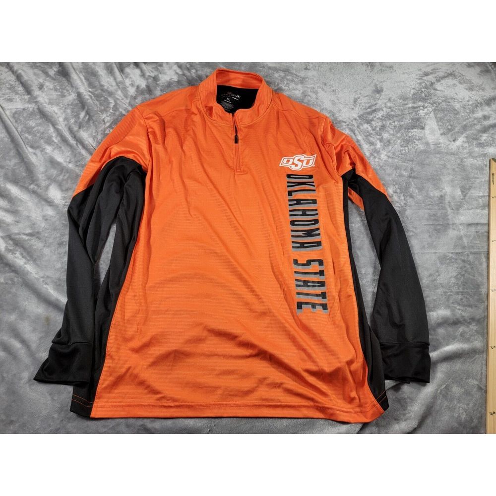 Mens Colosseum OSU long sleeve Orange 1/4 Zip performance Pullover Size XL